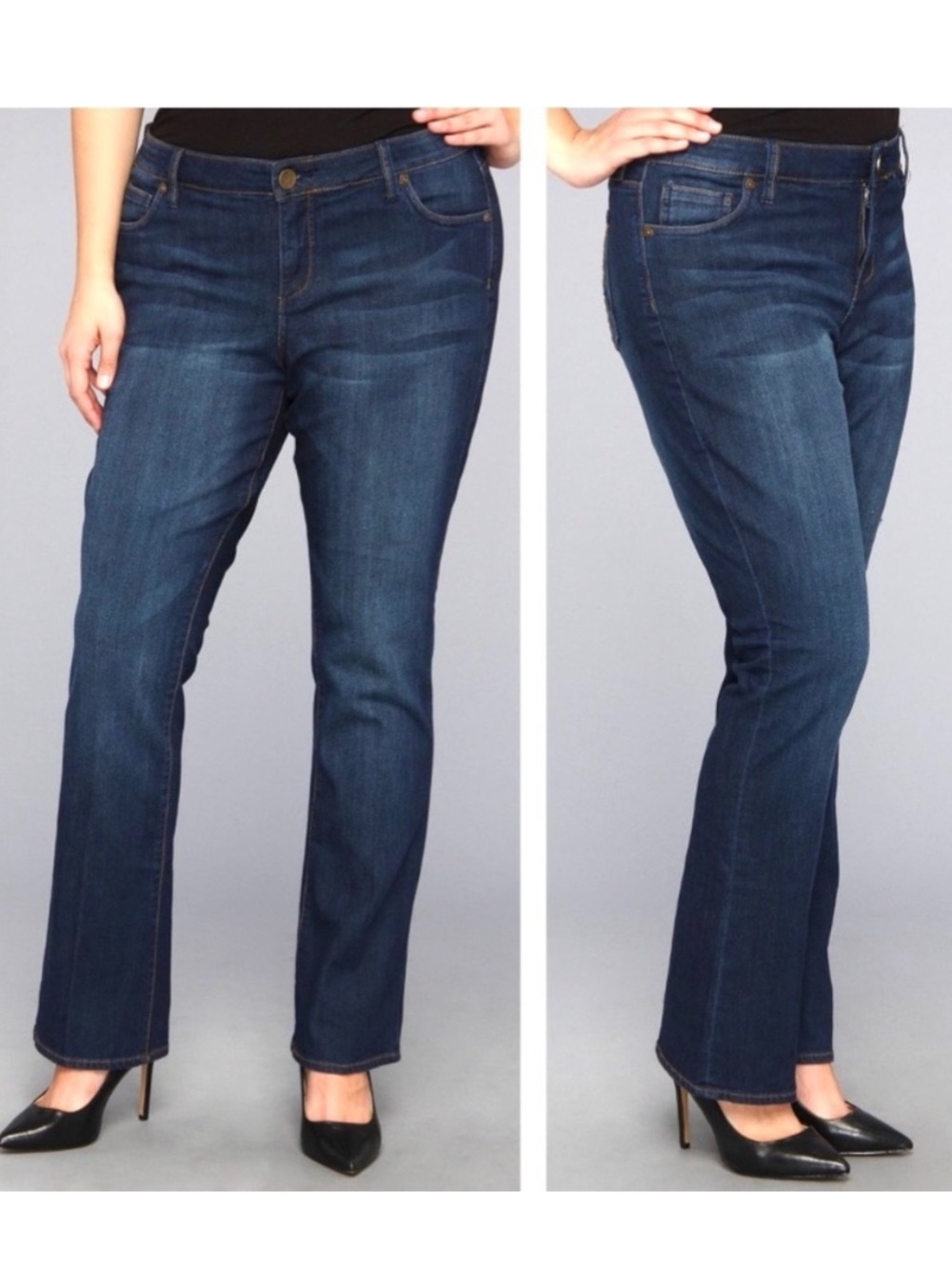 KFTK Baby Bootcut Jeans Women’s Size 20W High Rise Stretch Denim Classic Western